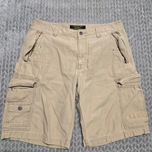 Old Navy Surplus Co‎ Mens 33 Khaki Tan Cotton Cargo Shorts Military Reg Issue